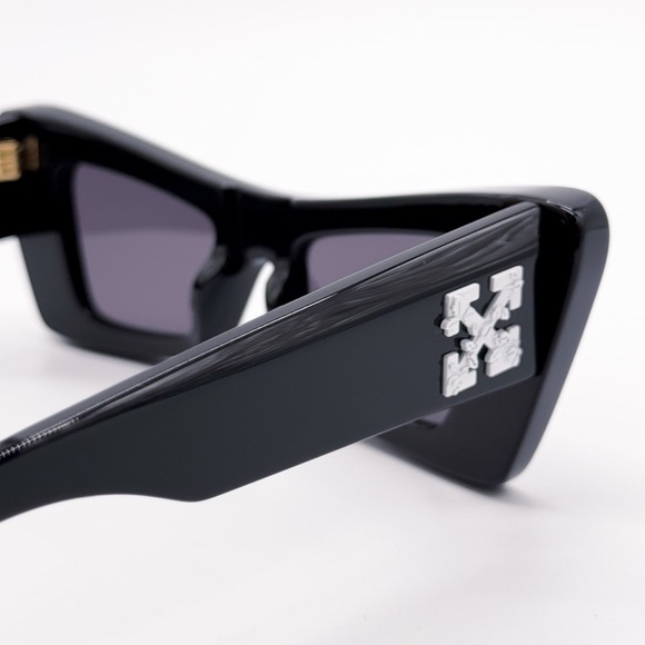 NEW OFF-WHITE ACCRA 007 BLACK SUNGLASSES CAT EYE WOMEN OERI027 1007 OFF-WHITE - Picture 7 of 10